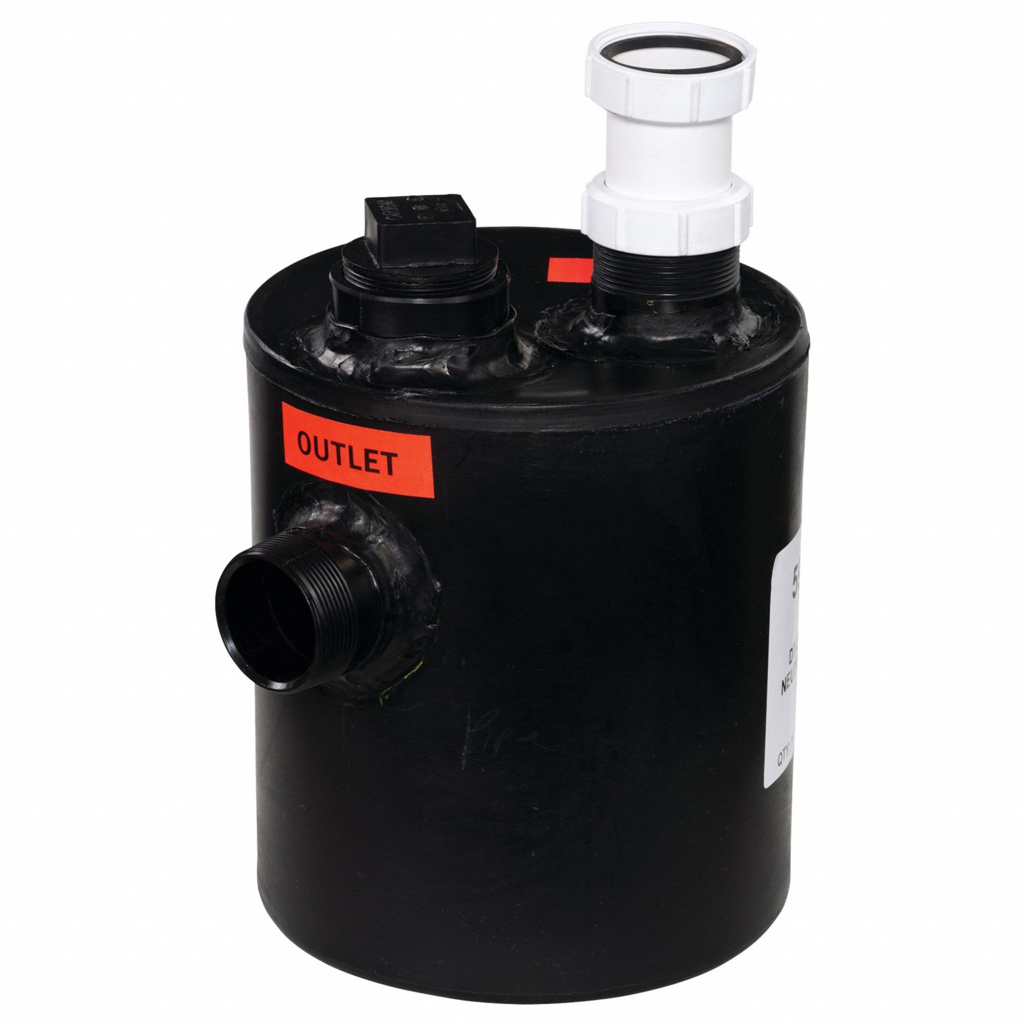 DILUTION TANK, 1.5 GAL CAPACITY, 9 IN W, 12⅛ IN L, 2 IN OUTLET PIPE SIZE