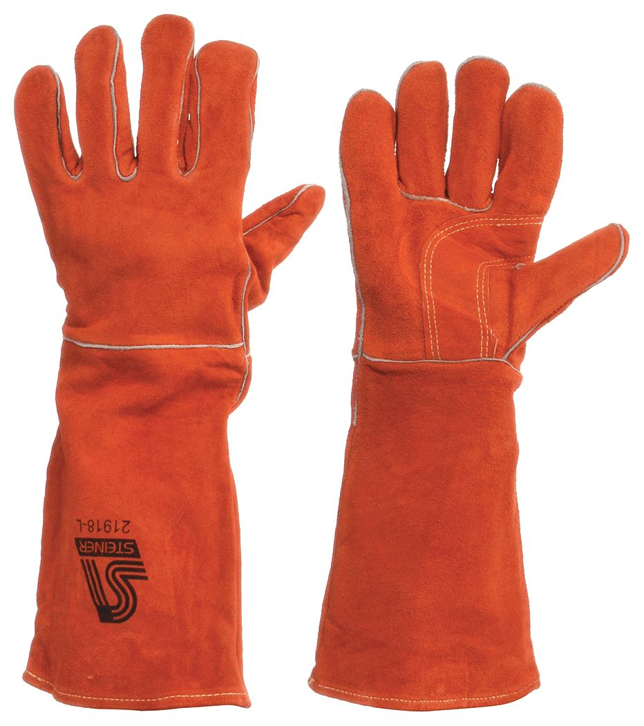 GANTS DE SOUDAGE, POUCE AILÉ, MANCHETTE DE GANTELET, CUIR DE VACHE ROUGE, SÉRIE Y 21918