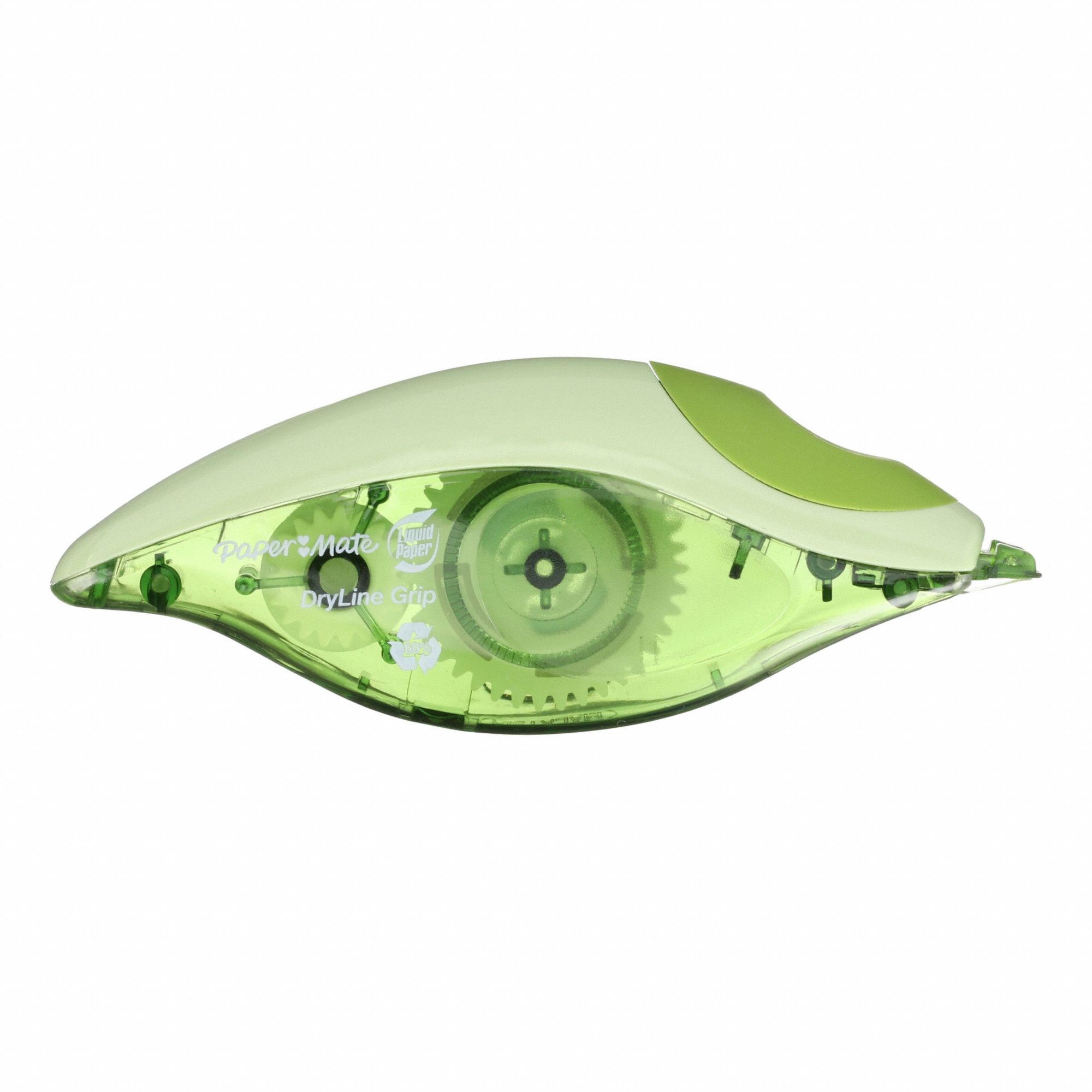Correction Tape: Green, Applies Dry/Made from Recycled Materials, 2 PK