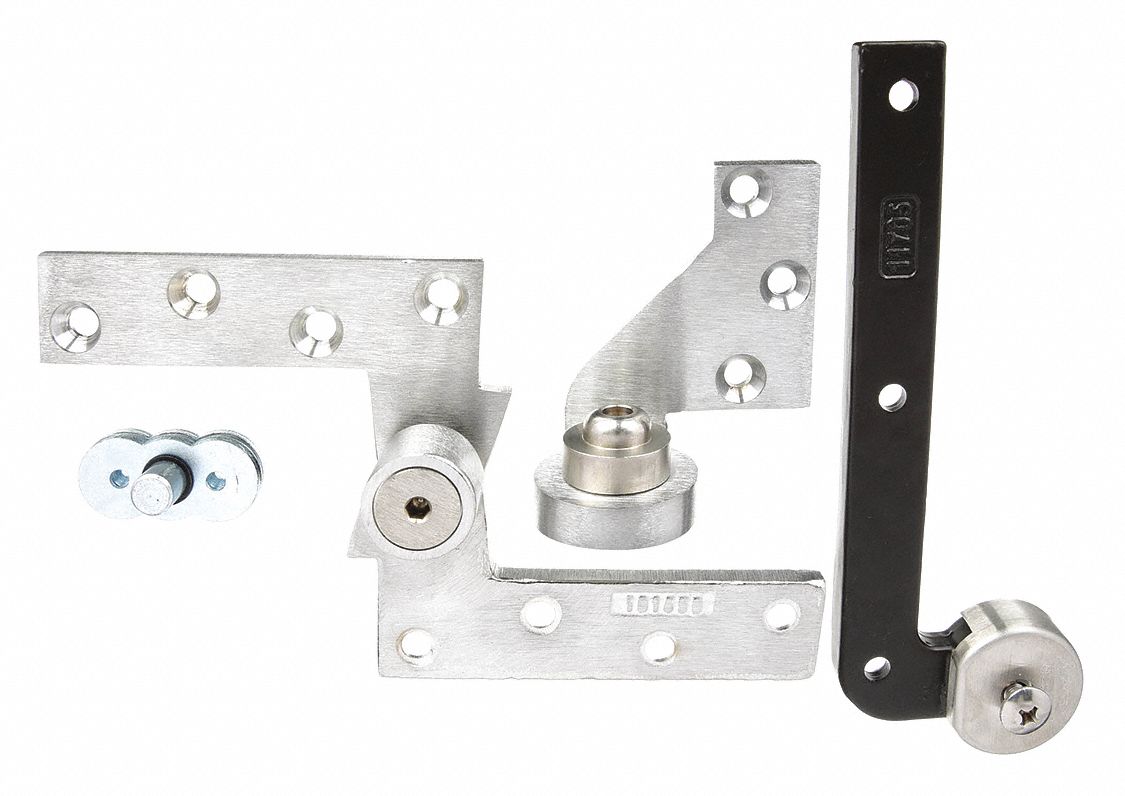 Pivot Hinge: Brass, 4 1/4 in Leaf Ht, 1 1/16 in Leaf Wd