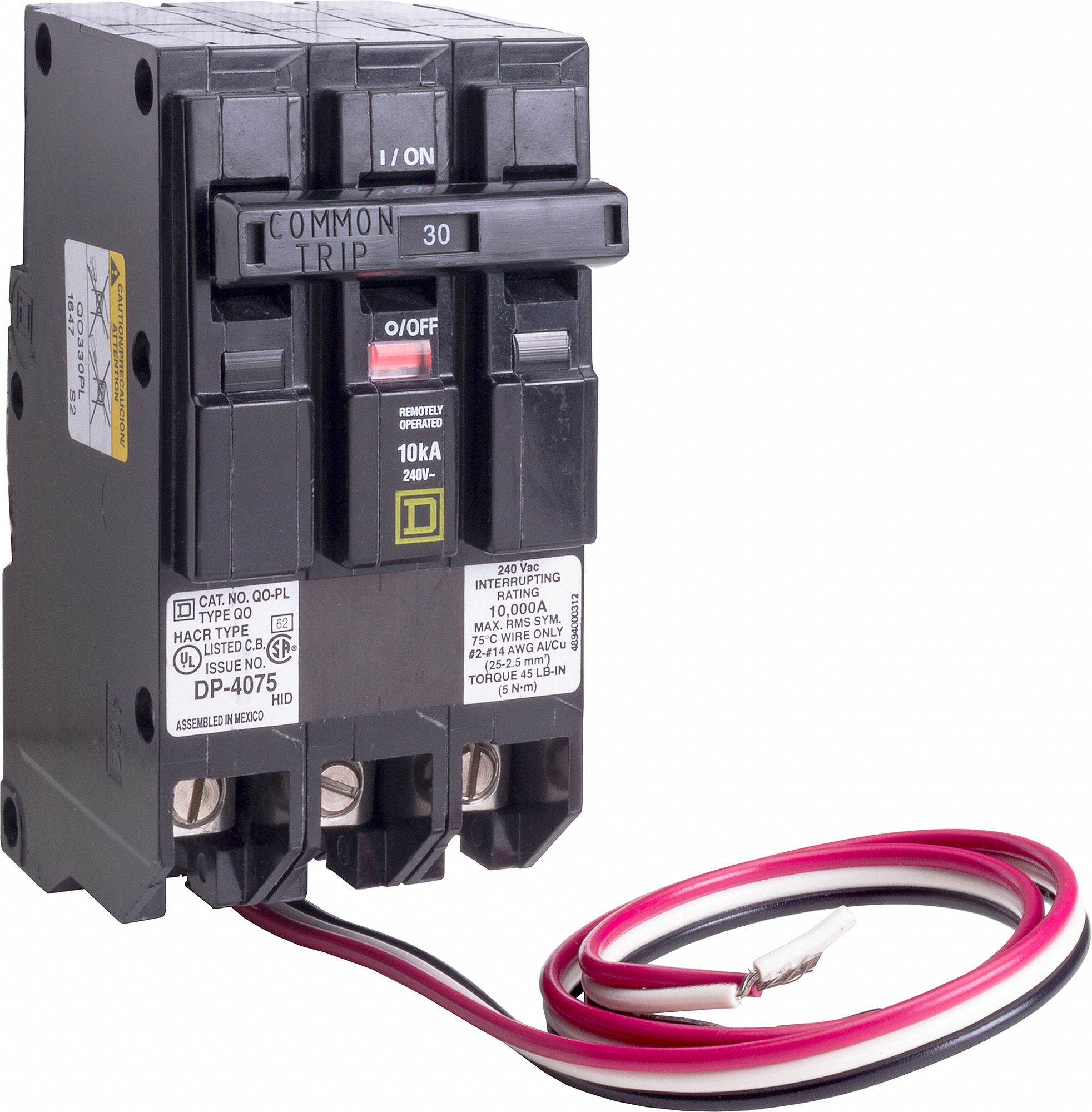 SQUARE D Miniature Circuit Breaker, Amps 30 A, Circuit Breaker Type