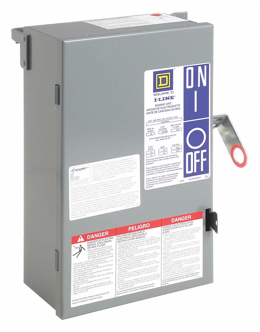 BUSWAY PLUG IN UNIT, 60 AMPS, 120/208/240V AC, PQ, H/K/R