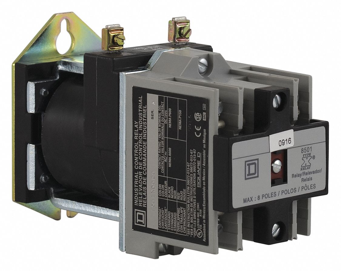 SQUARE D NEMA Style Control Relay, 24V DC, 10A 120/240/480/600V, 5A