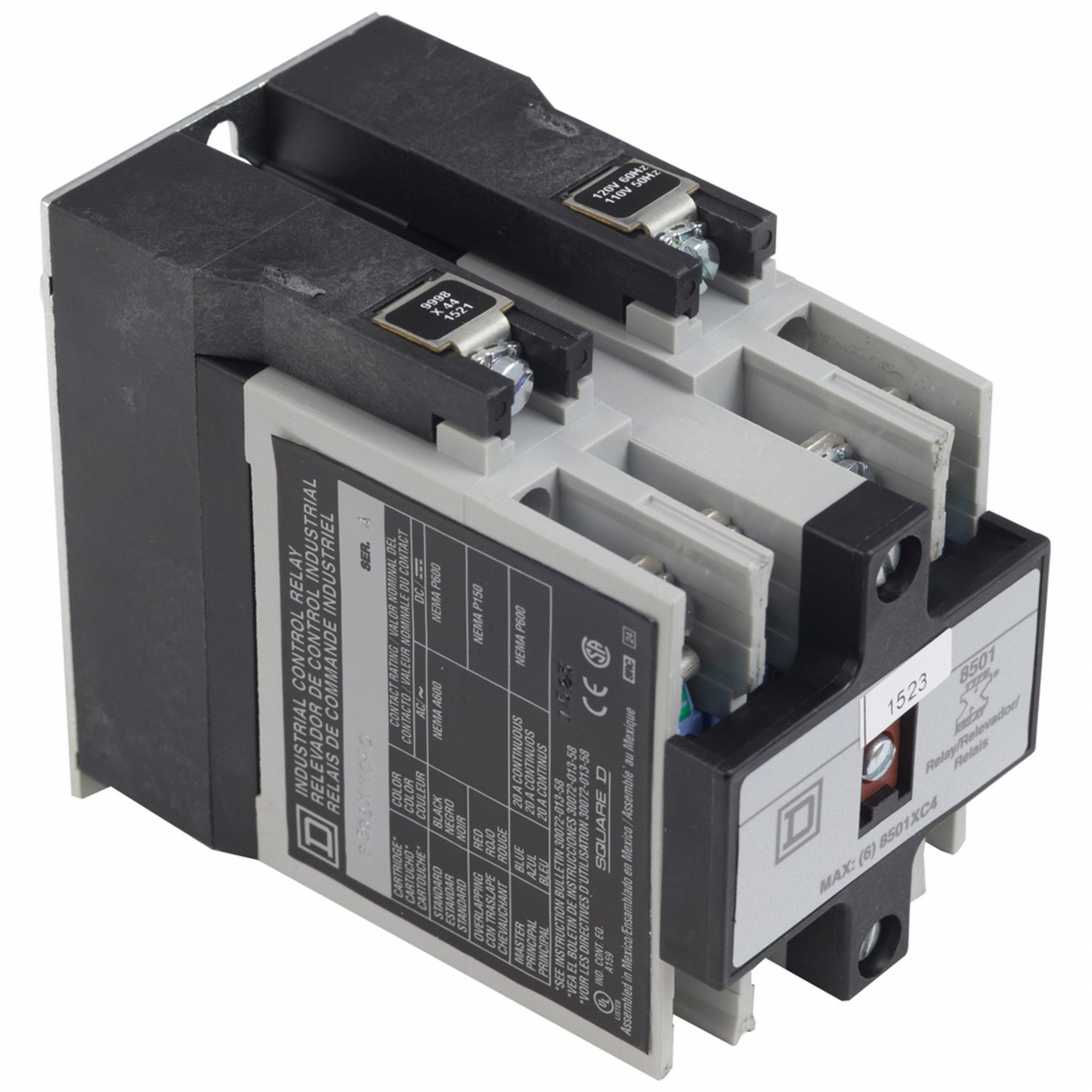 MASTER NEMA CONTROL RELAY,4NO,120VAC,20A