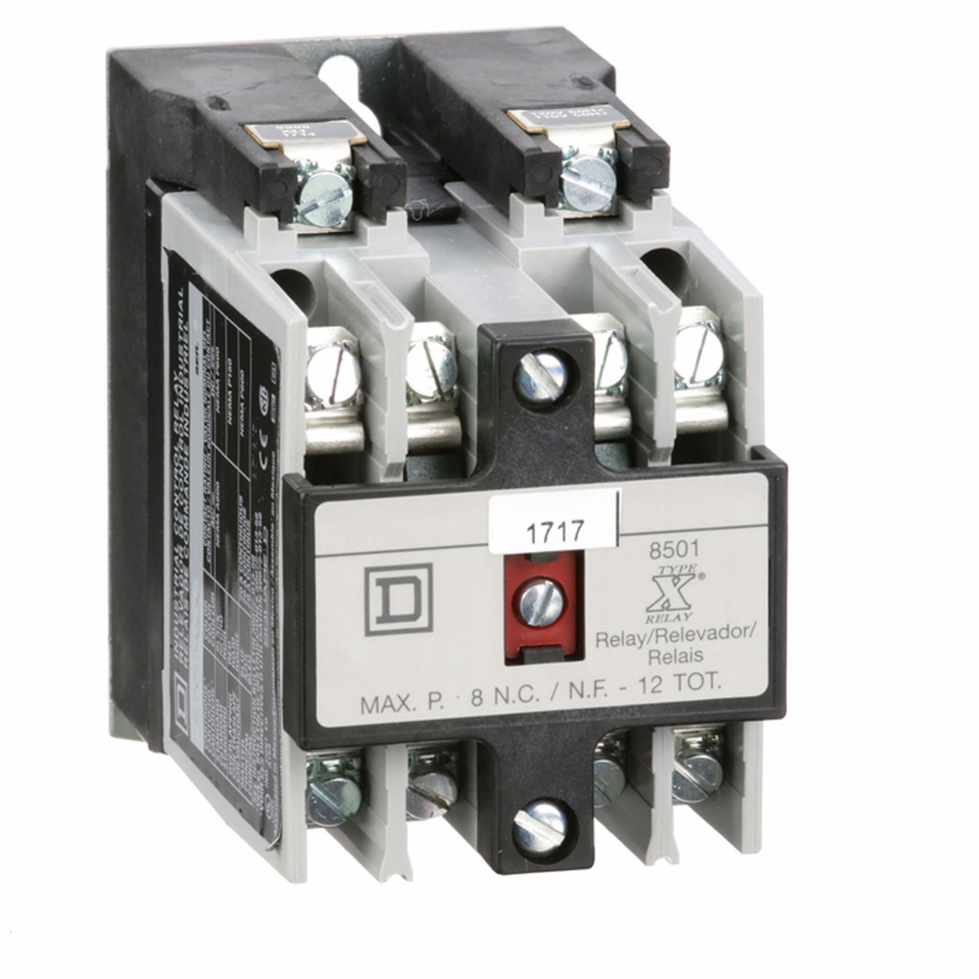 NEMA CONTROL RELAY, 120V AC, 10 A, 2NO CONTACT FORM