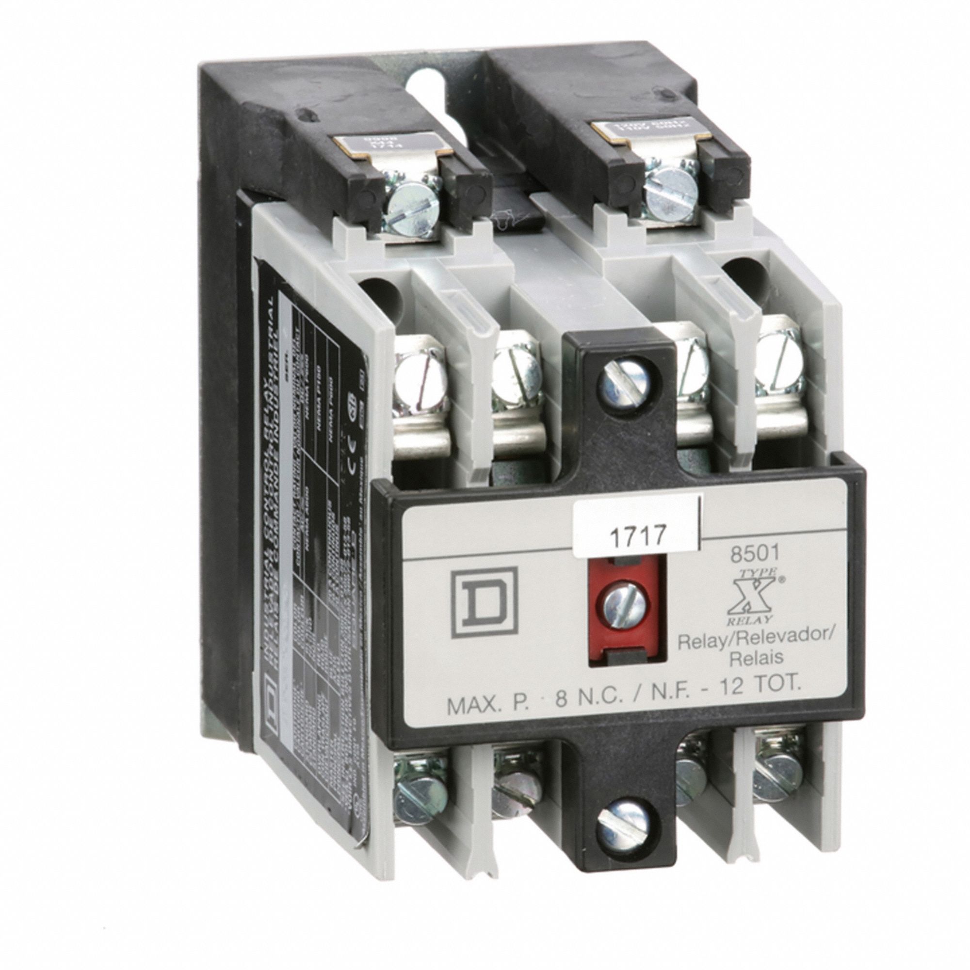 NEMA Control Relay: Surface Relay Mounting, 120V AC Coil Volt, 2NO, 10 A