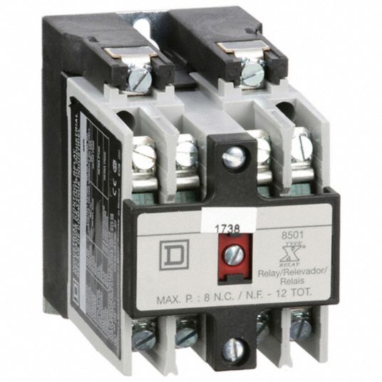 SQUARE D, 24V AC, 10 A, NEMA Control Relay - 4B524