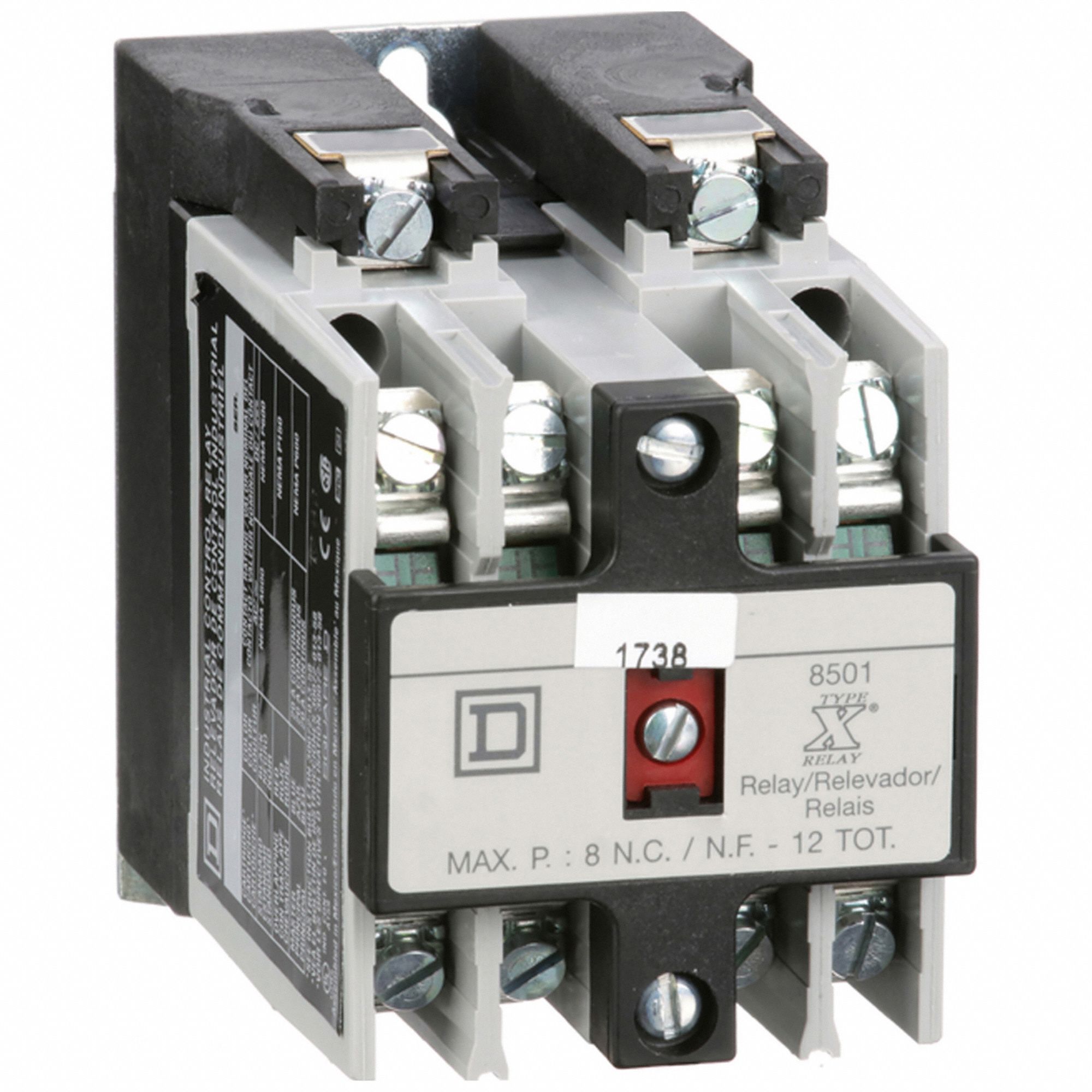 NEMA CONTROL RELAY, 240V AC, 10 A, 4NO CONTACT FORM