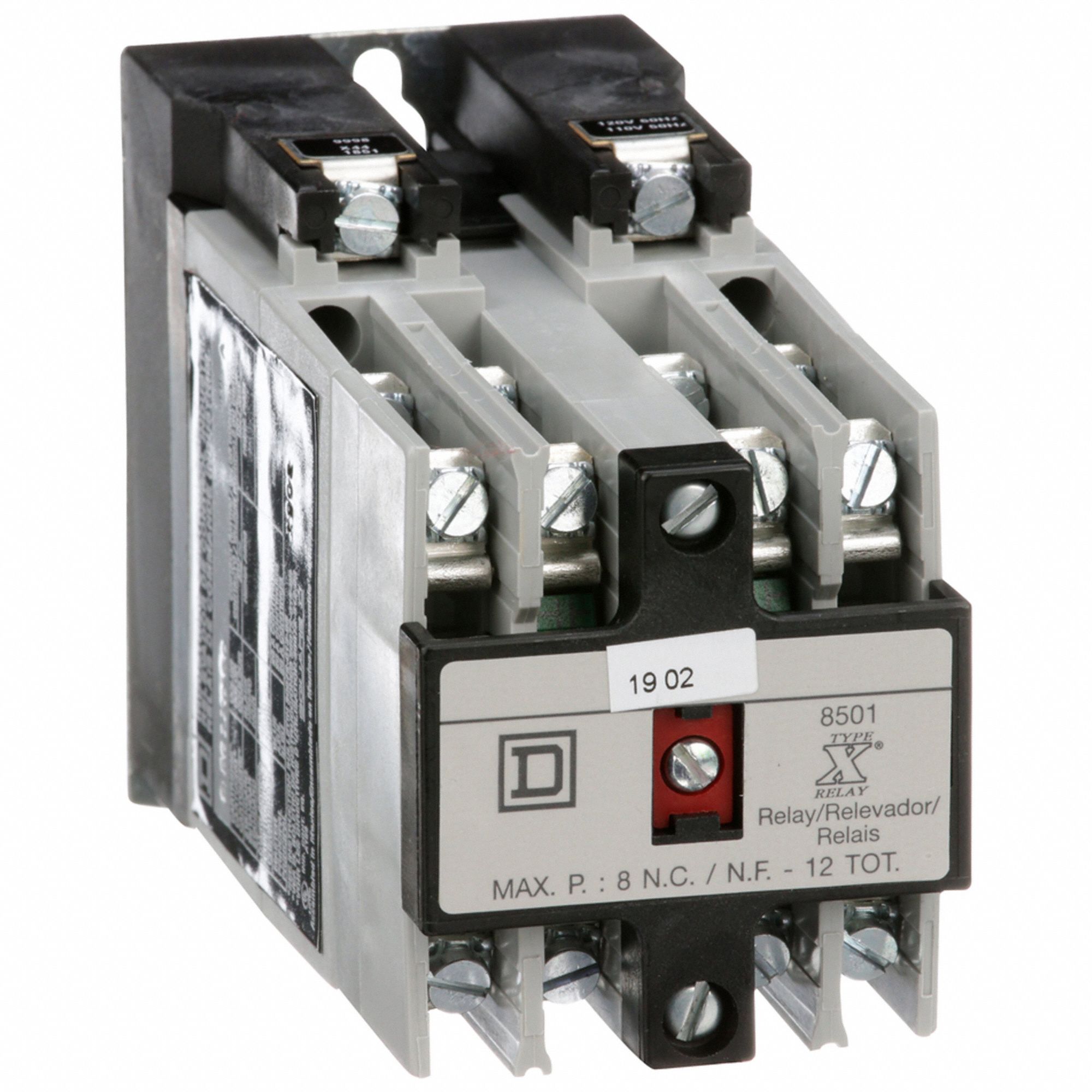 NEMA CONTROL RELAY, 120V AC, 10 A, 6NO CONTACT FORM