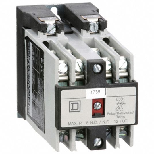 SQUARE D, 120V AC, 10 A, NEMA Control Relay - 4B529|8501XO80V02 - Grainger