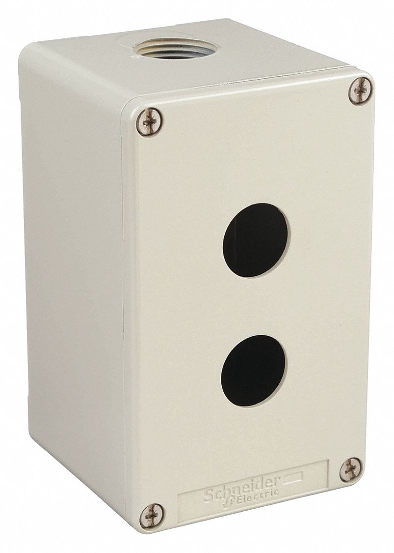 PUSH BUTTON ENCLOSURE, 22 MM, 2 HOLES, CAST ZINC, NEMA 13/4