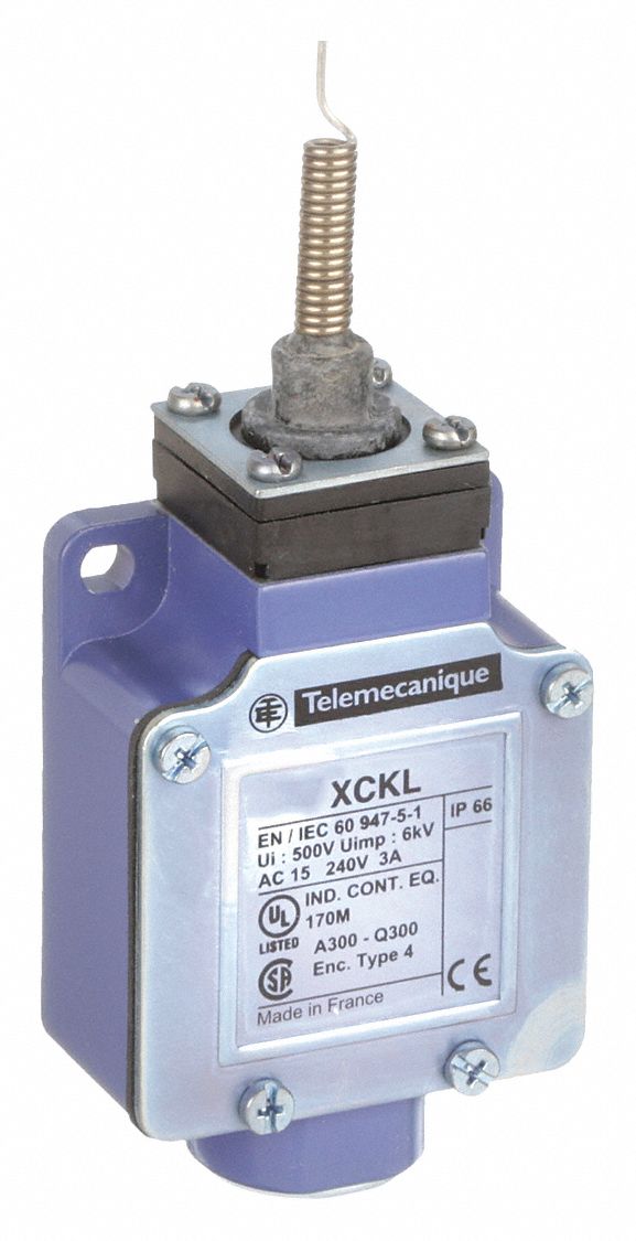 Limit Switch: Cat Whisker, 2 Mounting Holes, Zamak, 5.61 in Actuator Lg