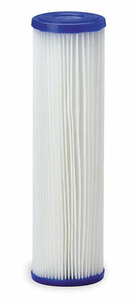 Water Filter Cartridge: 50 micron, Pleated, 10 gpm, Non-Woven Polyester