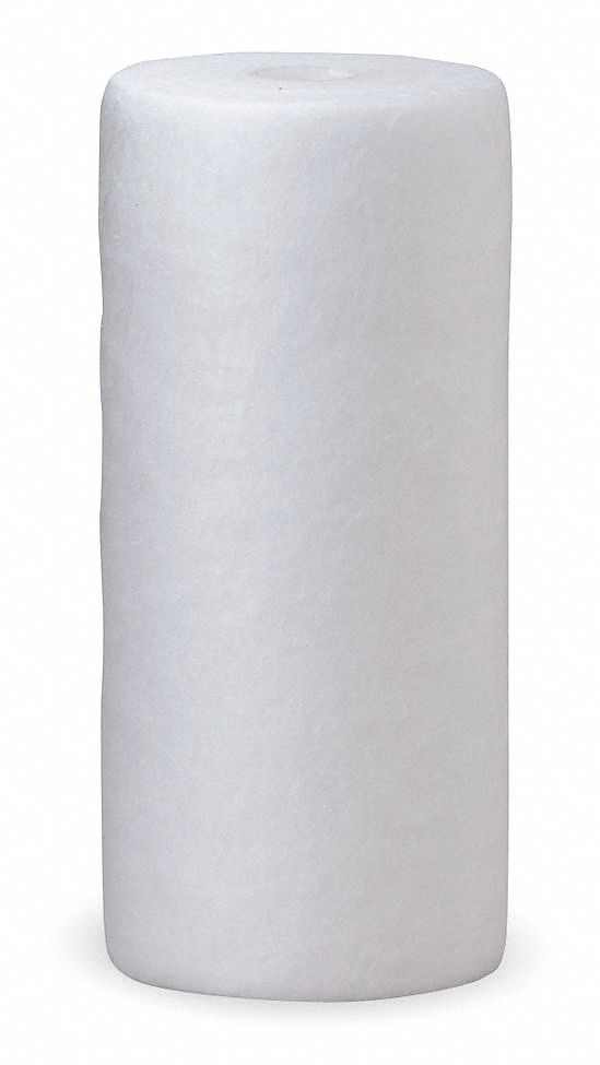 Water Filter Cartridge: 1 micron, Melt Blown, 10 gpm, Polypropylene