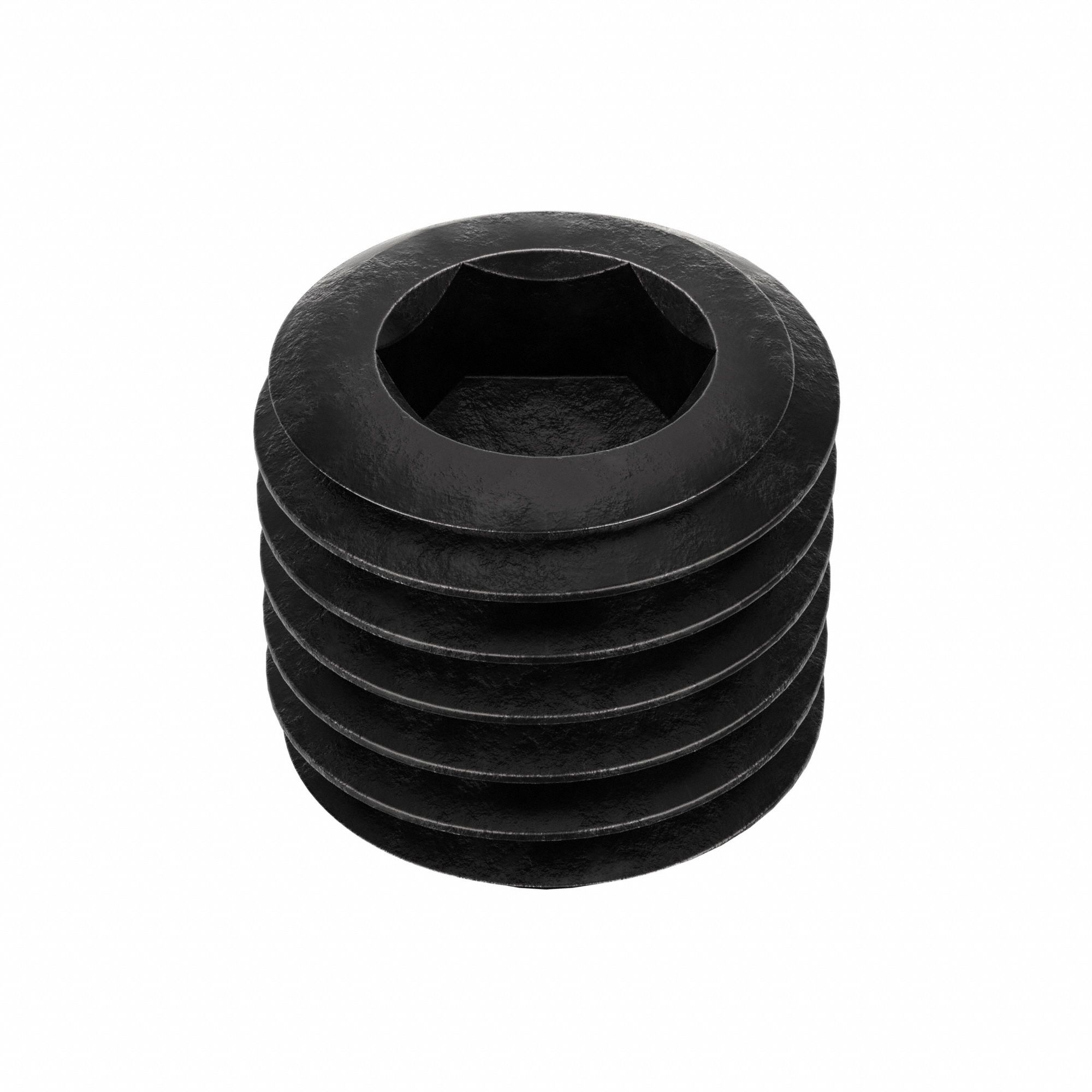 Socket Set Screw: 5/16"-24 Thread Size, 5/16 in Overall Lg, Cup pt, Alloy Steel, Black Oxide, 100 PK