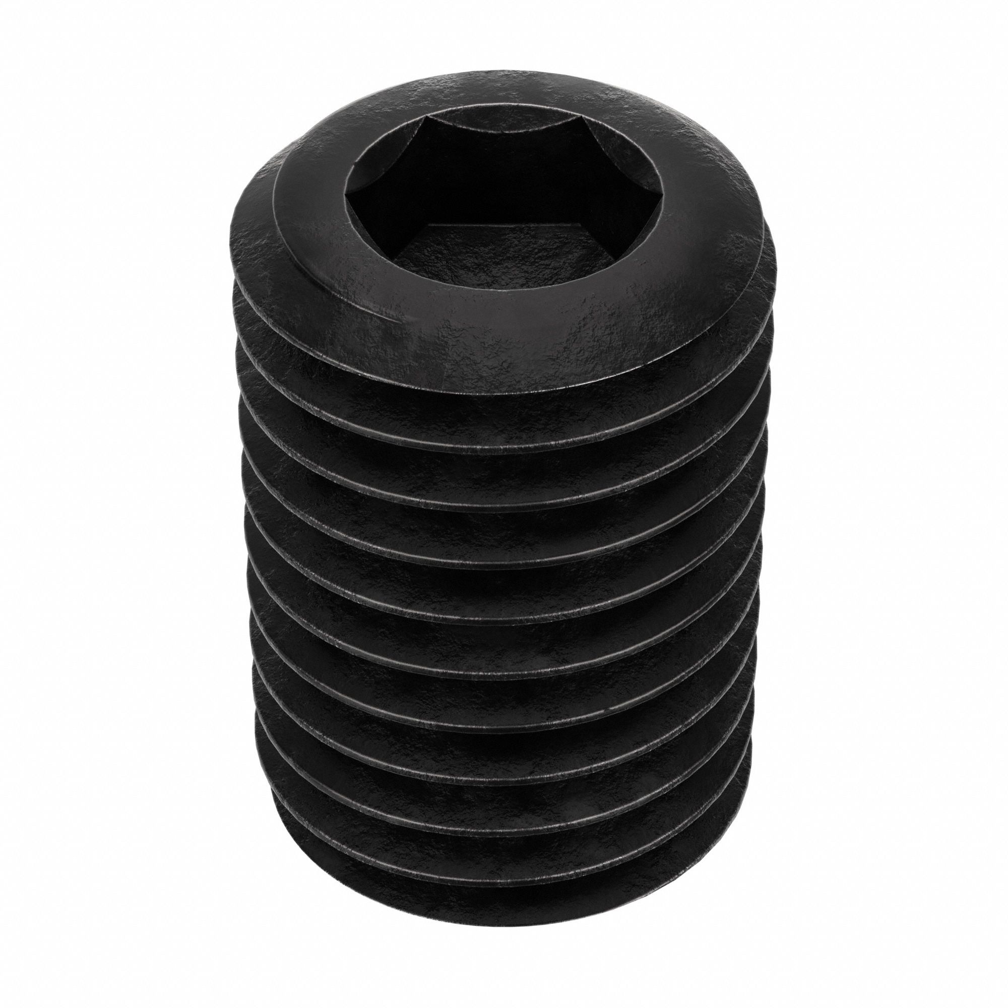 Socket Set Screw: 5/16"-24 Thread Size, 1/2 in Overall Lg, Cup pt, Alloy Steel, Black Oxide, 100 PK
