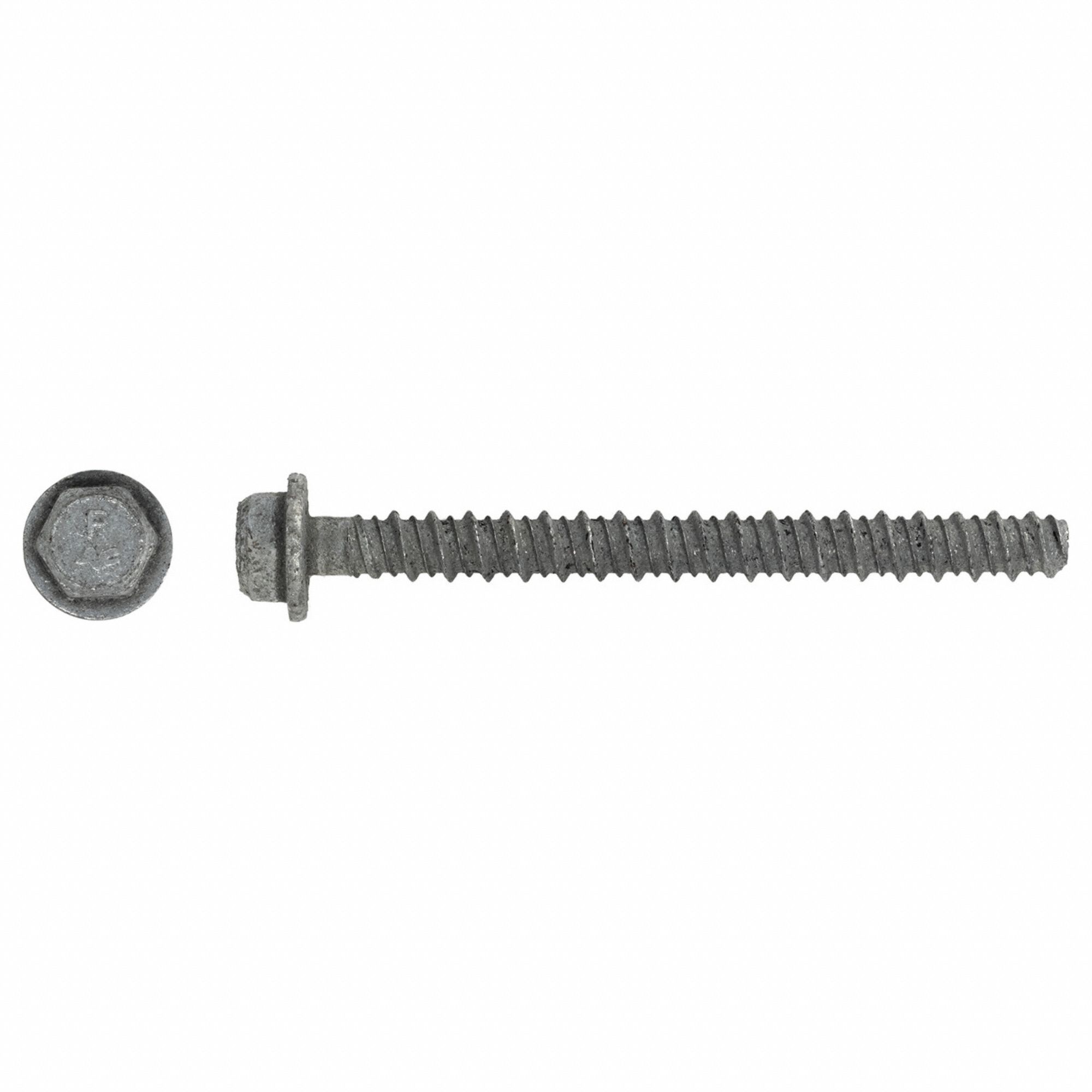 Screw Anchor: 4 in Overall Lg, 3/8 in Dia, Steel, External Hex, Hex, Steel, 50 PK