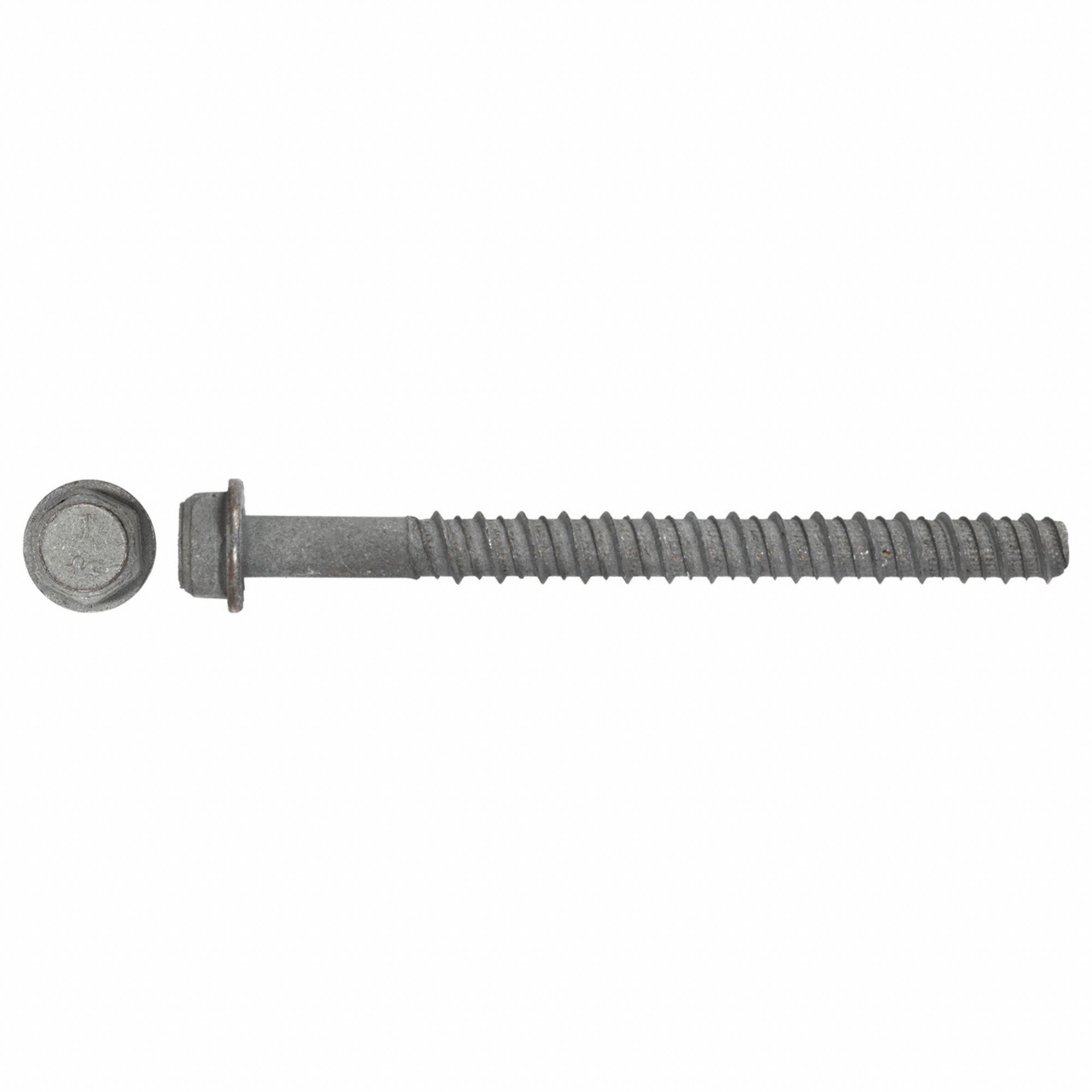 Screw Anchor: 6 in Overall Lg, 1/2 in Dia, Steel, External Hex, Hex, Steel, 20 PK