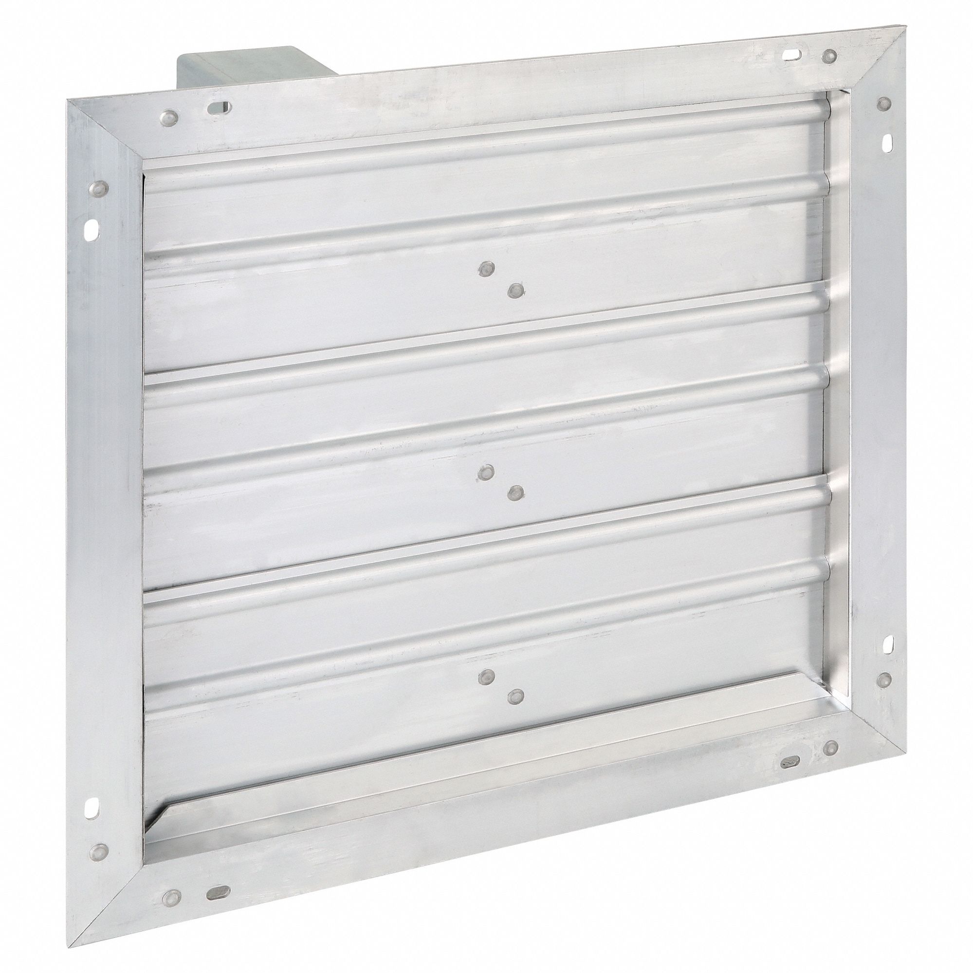 SQUARE ALUMINUM MOTORIZED CONTROL DAMPER, 12 IN L, 19 IN H, 19 IN W, 1½ IN FLANGE W, ALUMINUM