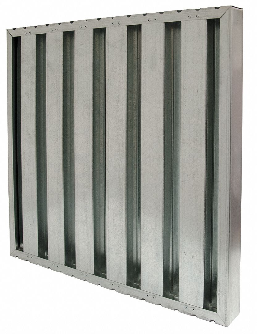 AIR HANDLER Filtro para Campana de Estufa, Acero Inoxidable, Altura Nominal  25, Ancho Nominal 20, Profundidad Nominal 2 - Filtros de Aire Metálicos  Lavables - 2EJZ2