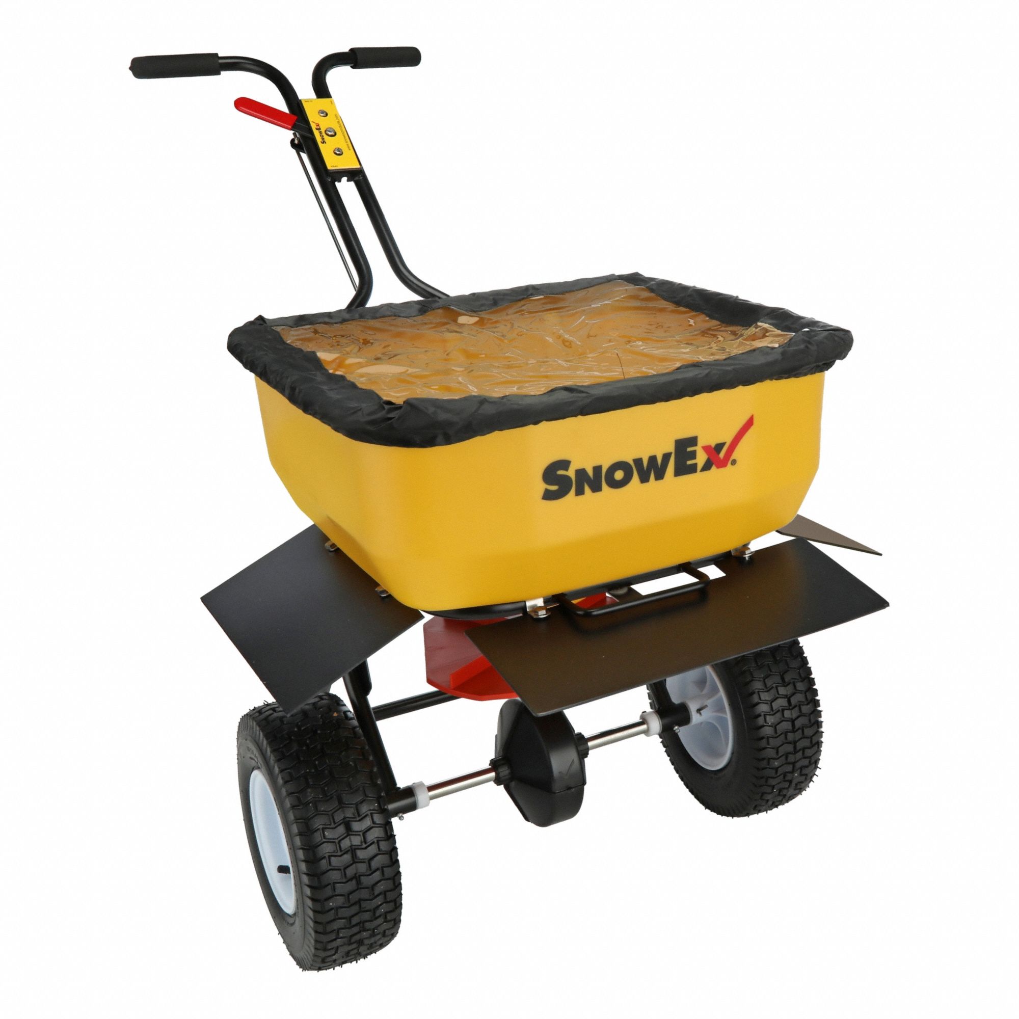 MANUAL WALK-BEHIND SPREADER, SNOW REMOVAL AND DE-ICING, 160 LB CAPACITY, STEEL, POLYETHYLENE