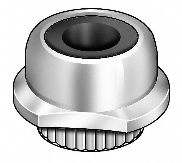 Captive Locknut Steel, Zinc Plated, 256 Dia./Thread Size, 10 PK