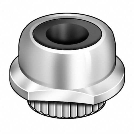 GRAINGER APPROVED 1032 Captive Nut With Nylon Insert, Zinc Plated, Steel, PK10 4CAF84CAF8