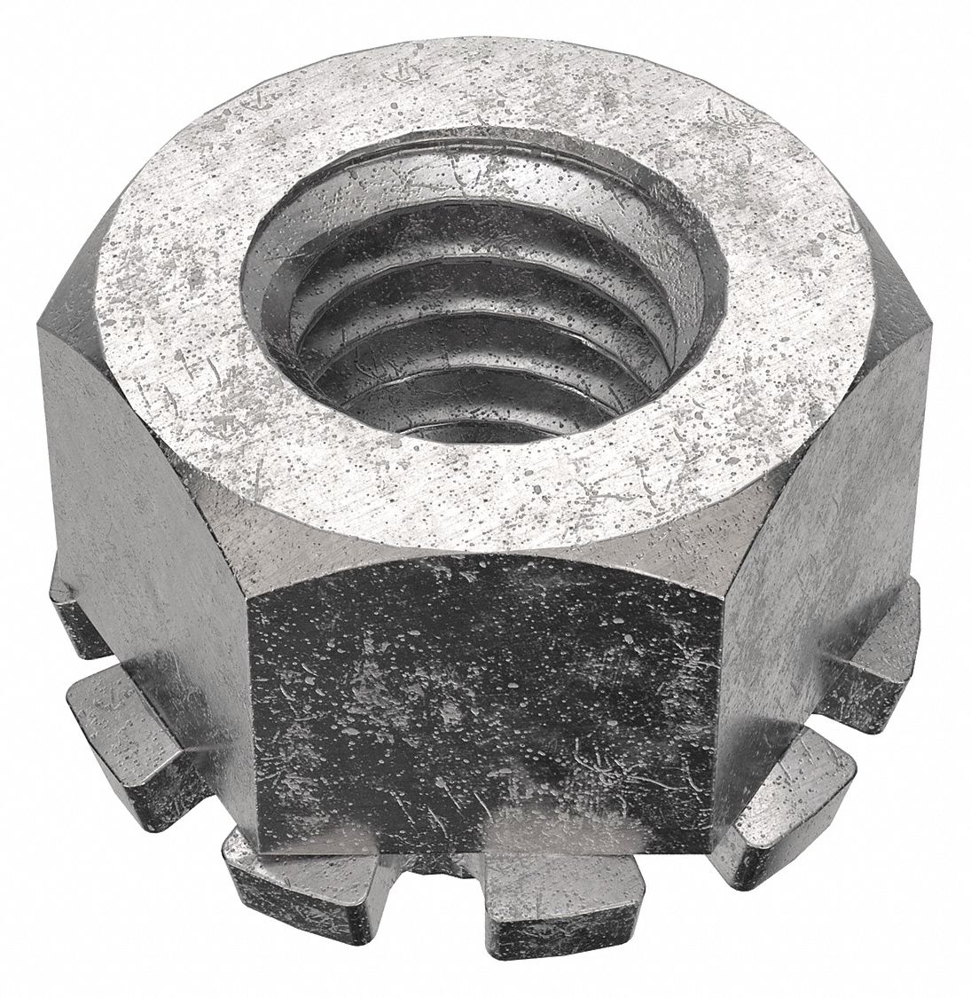 Lock Nut: With External Tooth Washer, Std Hex, M5x0.08 Thread Size, Stainless Steel, 18-8, 50 PK