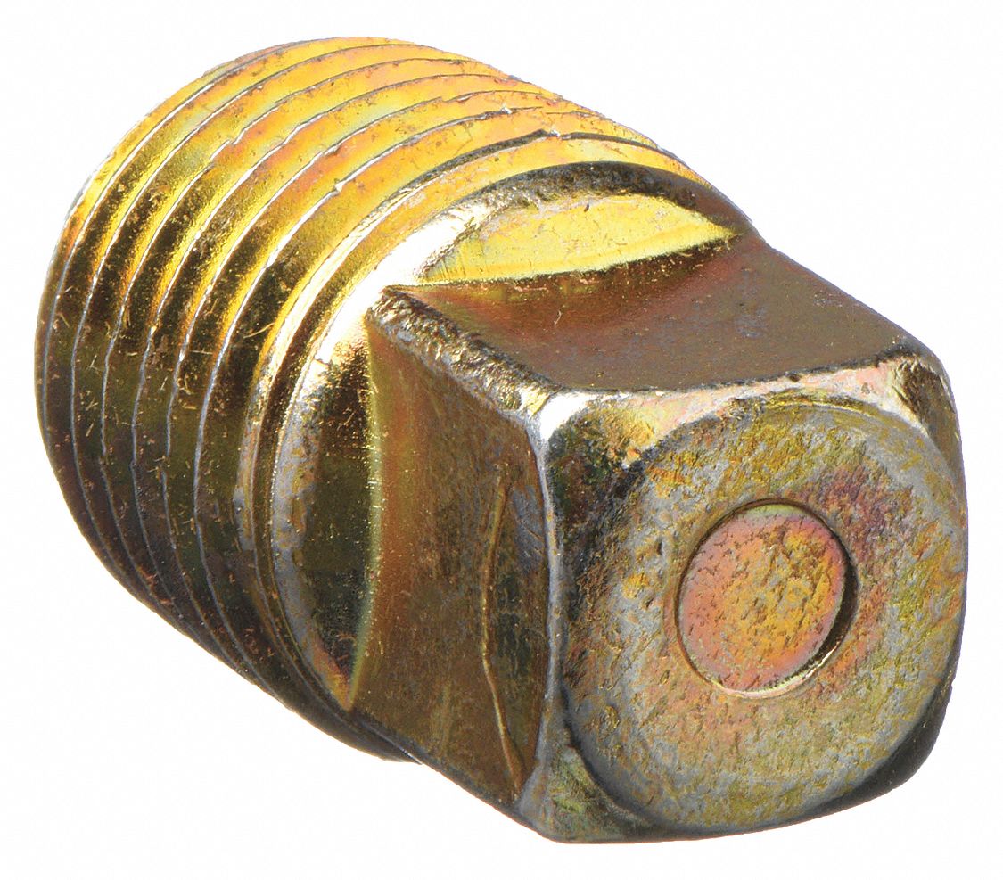 MAGNETIC SQUARE HEAD PLUG: STEEL, ½ IN FITTING PIPE SIZE, MALE NPT, 1 IN L