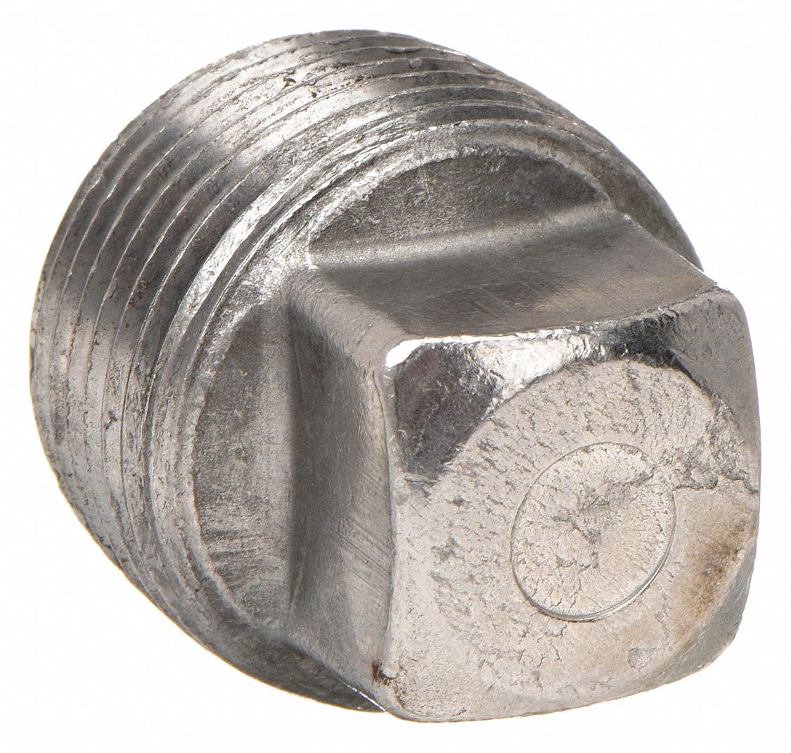 MAGNETIC SQUARE HEAD PLUG: MALLEABLE IRON, 1 IN FITTING PIPE SIZE, MALE NPT, 1 5/16 IN L