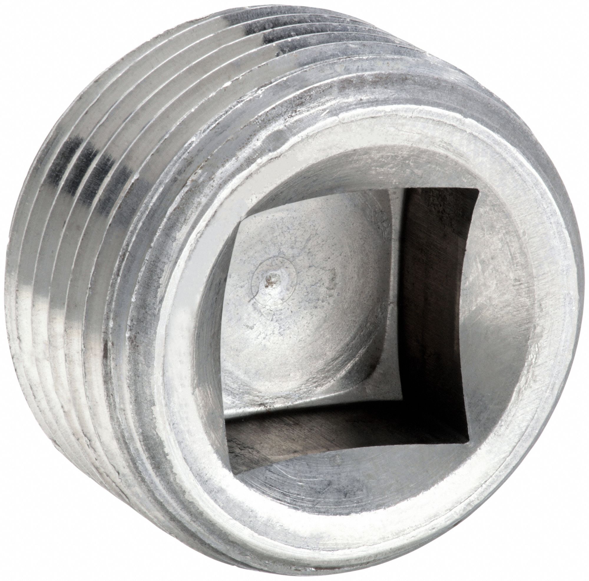 MAGNETIC SQUARE RECESSED HEAD PLUG: STEEL, ½ IN FITTING PIPE SIZE, MALE NPT, ⅝ IN L