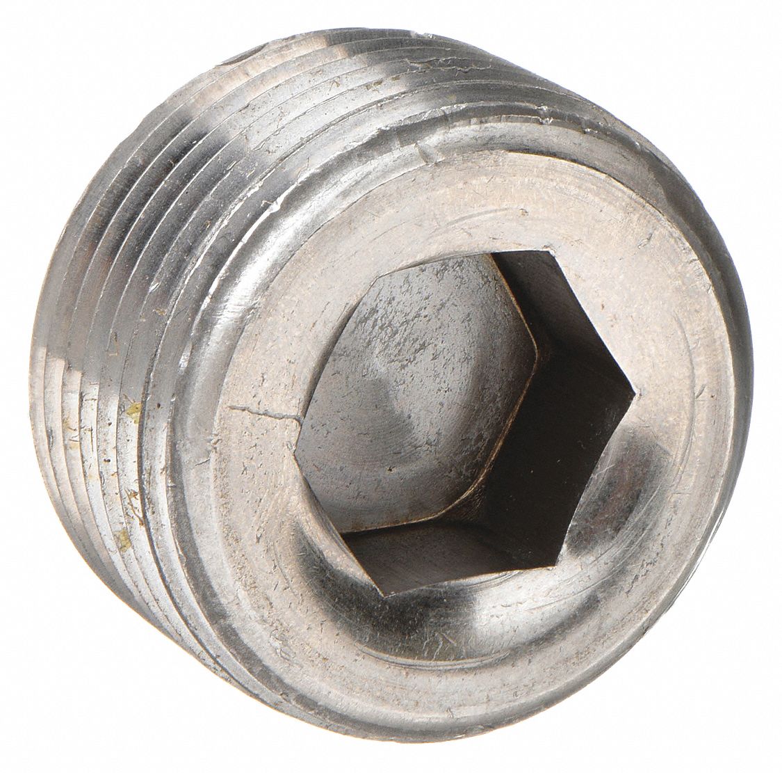 MAGNETIC HEX RECESSED HEAD PLUG: STEEL, ⅛ IN FITTING PIPE SIZE, MALE NPT, ⅝ IN L