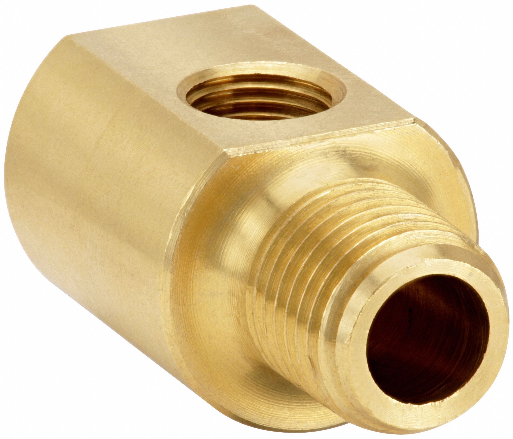90° Hex Key Street Elbow: Brass, 1/4 in x 1/8 in Fitting Pipe Size, Female NPT x Male NPT
