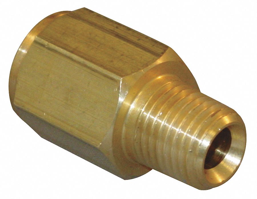 GRAINGER APPROVED Chrome Plated Brass Conversion Adapter, MNPT x FBSP