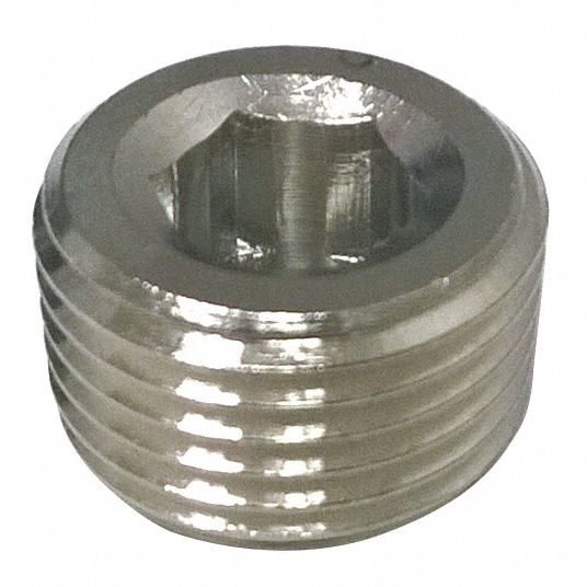 GRAINGER APPROVED Chrome Plated Brass Countersink Plug, BSPT, 3/8 in