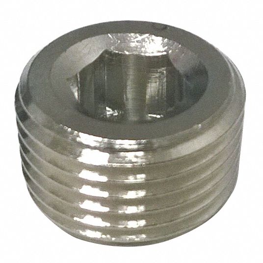 GRAINGER APPROVED Chrome Plated Brass Countersink Plug, BSPT, 3/8 in ...