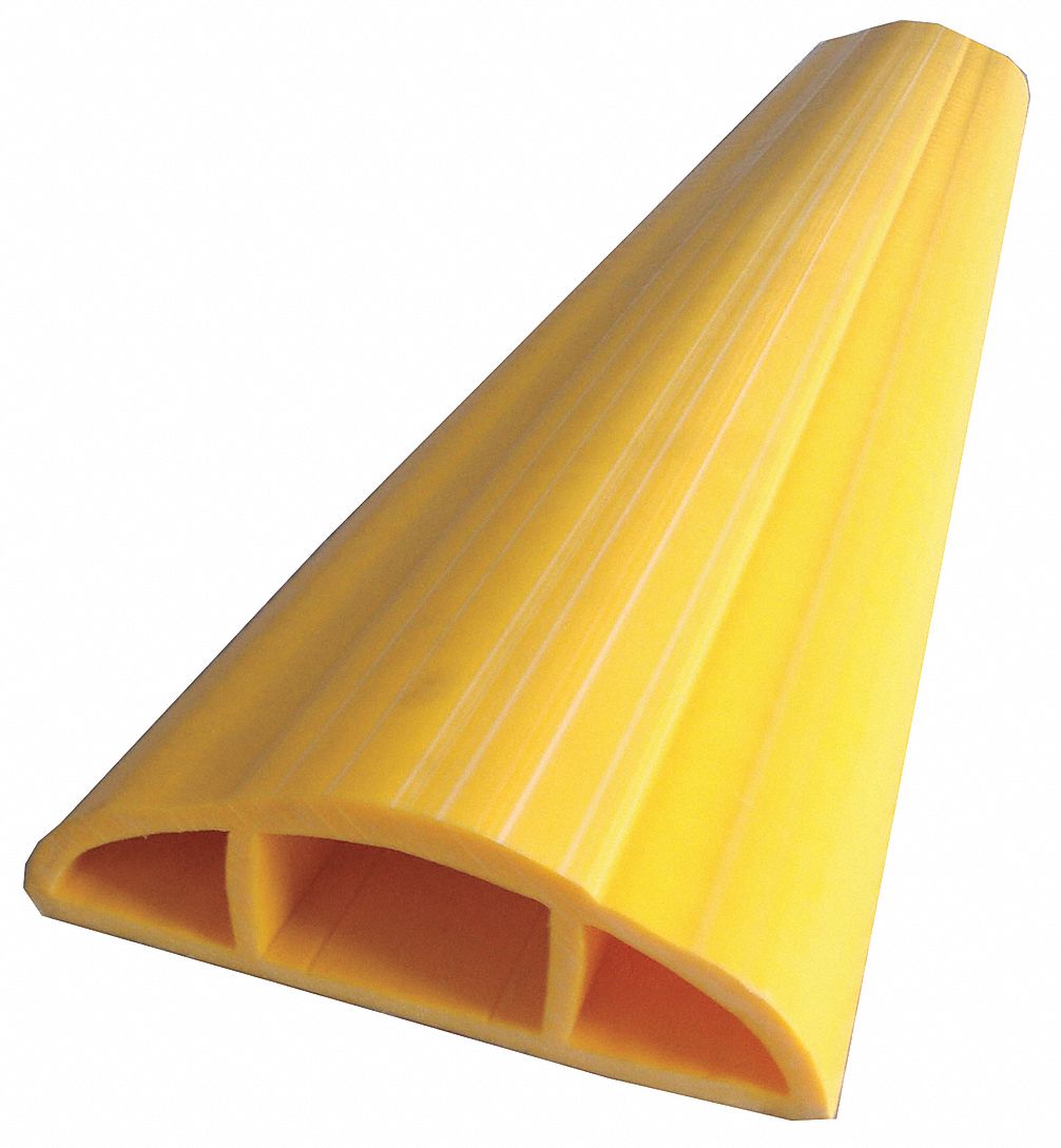 CABLE PROTECTOR, 1 CHANNEL, ¾ IN MAX CABLE D, 3¼ IN W, 1 1/16 IN H, PVC, YELLOW