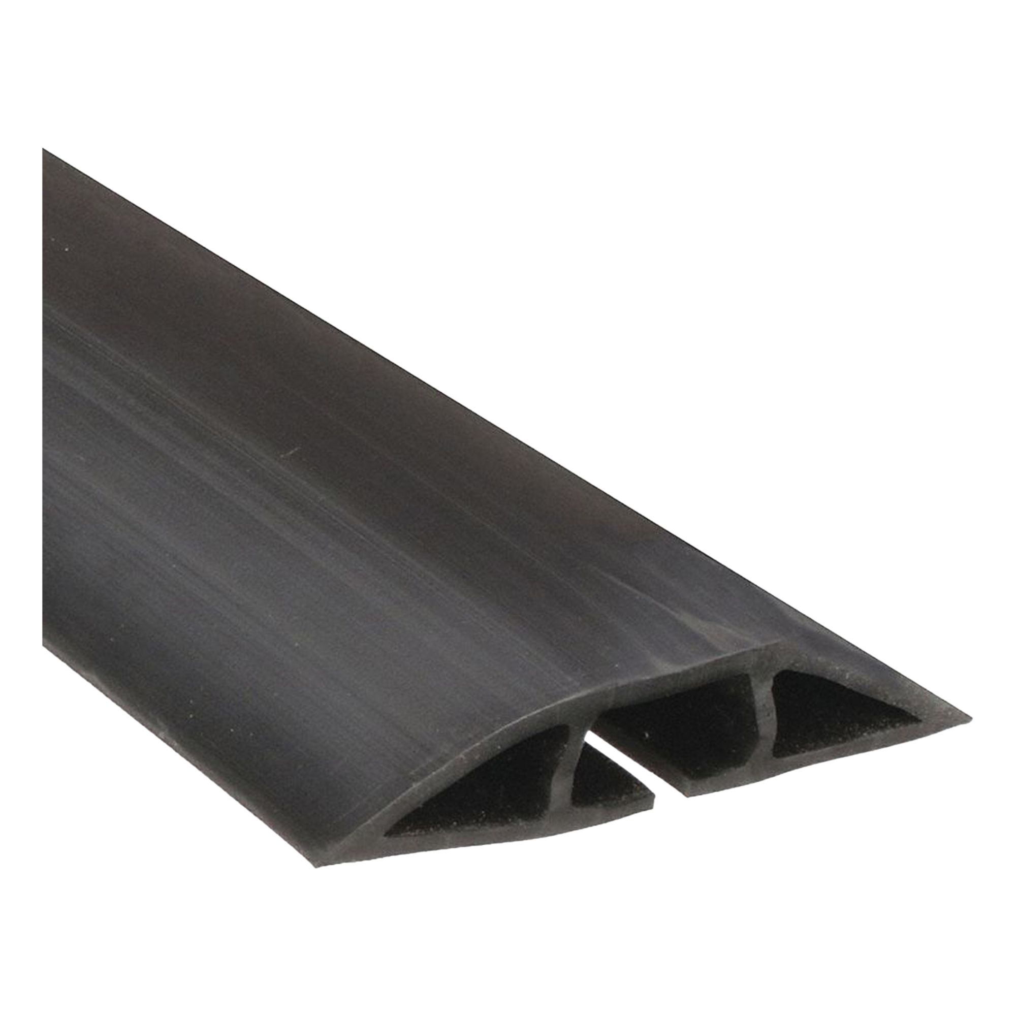 Cable Protector: 1 Channels, 1/2 in Max Cable Dia, 3 in Overall Wd, 3/4 in Overall Ht, 5 ft Lg, PVC