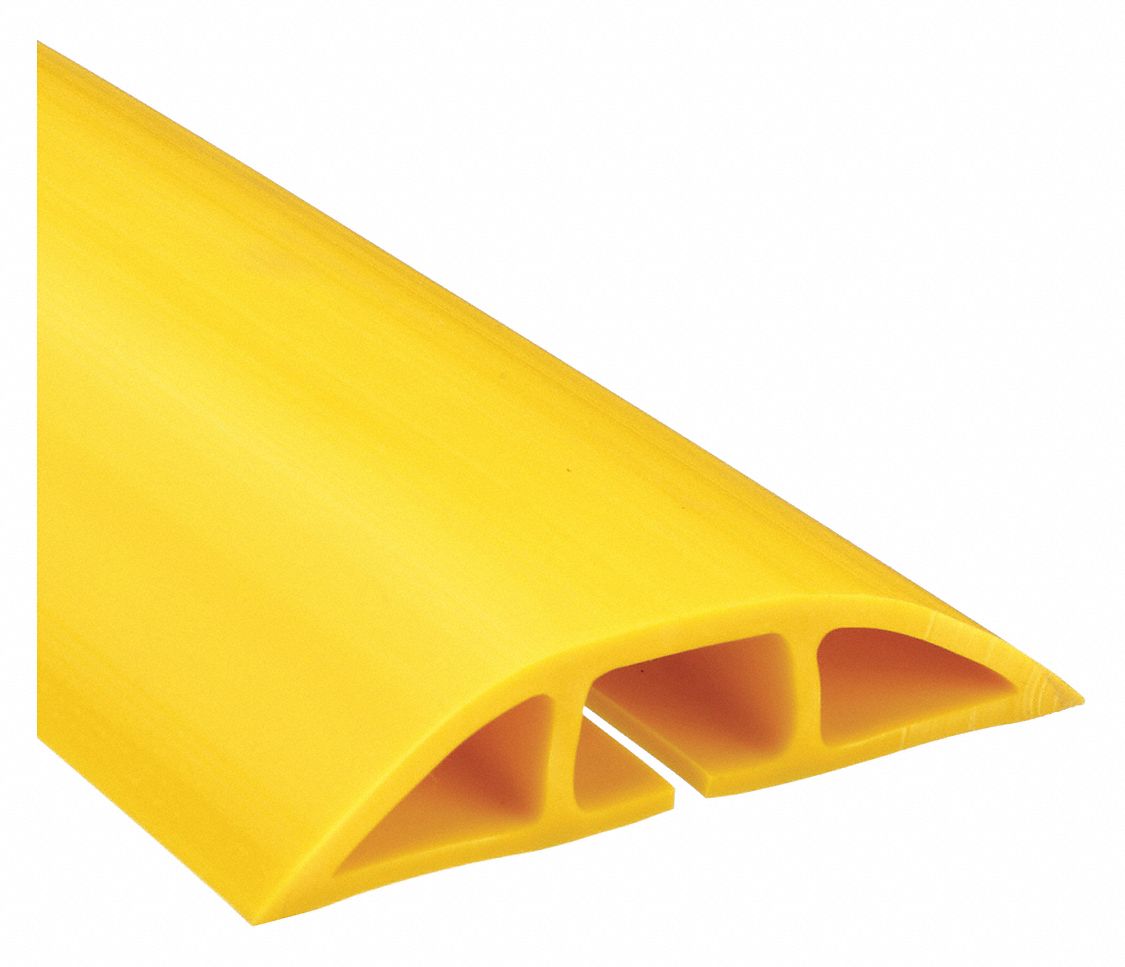 CABLE PROTECTOR, 1 CHANNEL, ¾ IN MAX CABLE D, 3¼ IN W, 1 1/16 IN H, PVC, YELLOW