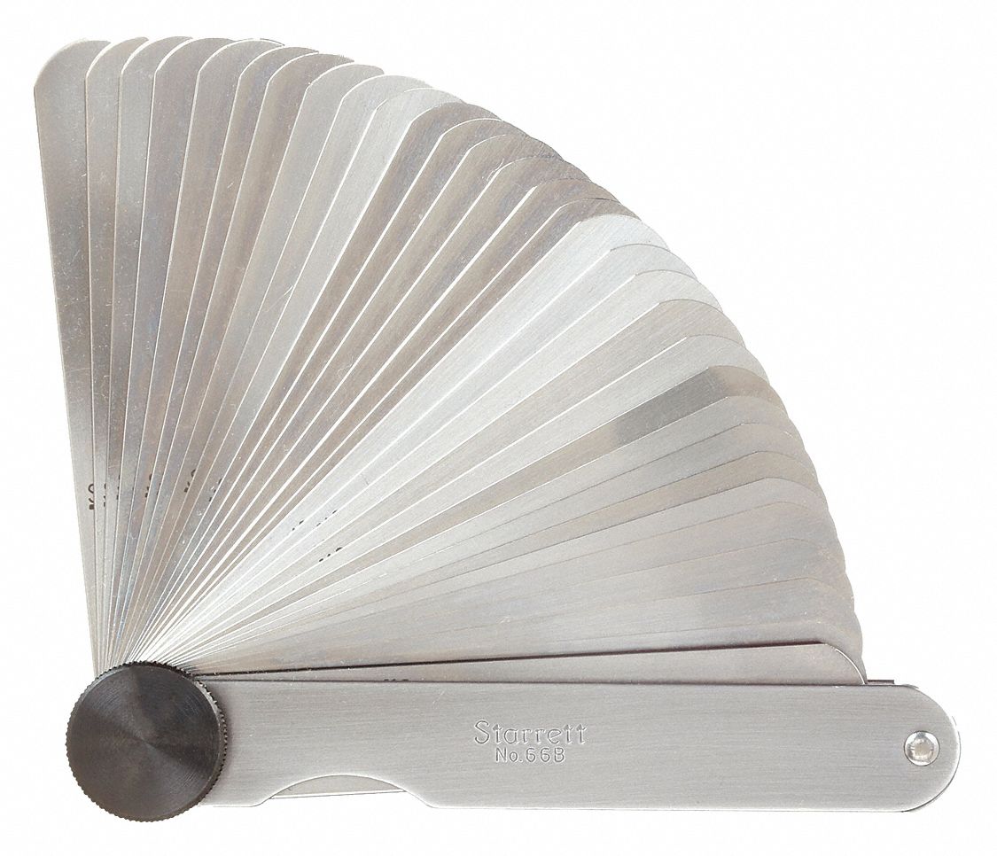 STARRETT, Inch, 31 Feeler Blades, Feeler Gauge Set 4CEN466B Grainger