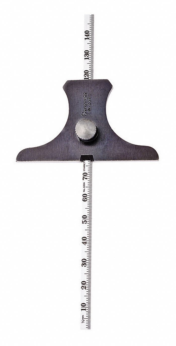 STARRETT, 1/2mm/1mm, 150 mm Lg (mm), Rule Depth Gage - 4CEN6|237M ...