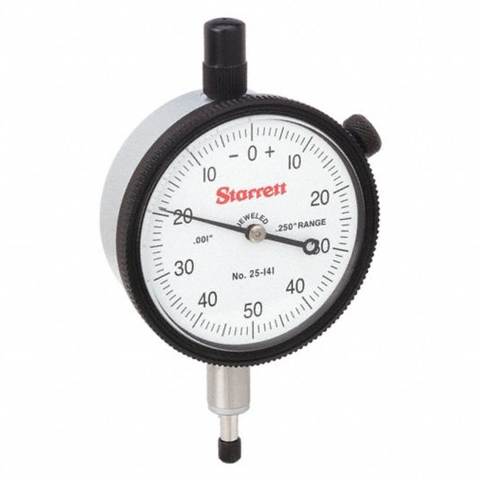 STARRETT, 0 in to 0.25 in Range, Balanced Reading, Dial Indicator - Lug ...