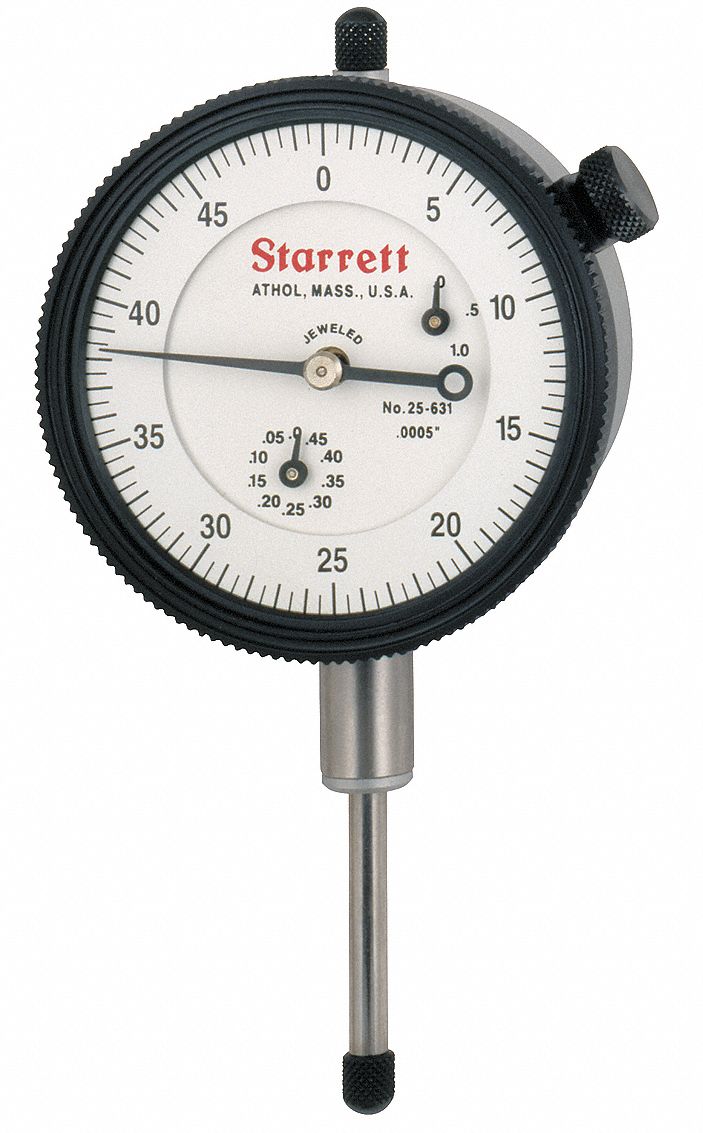 Starrett Dial Indicator - Lug Back: 0 In To 1 In Range, Continuous 