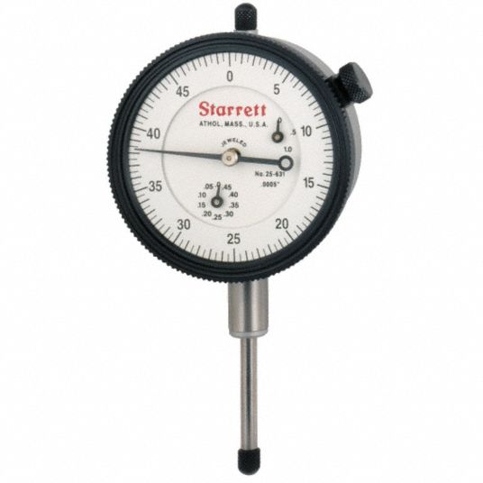 STARRETT Dial Indicator - Lug Back: 0 in to 1 in Range, Continuous ...