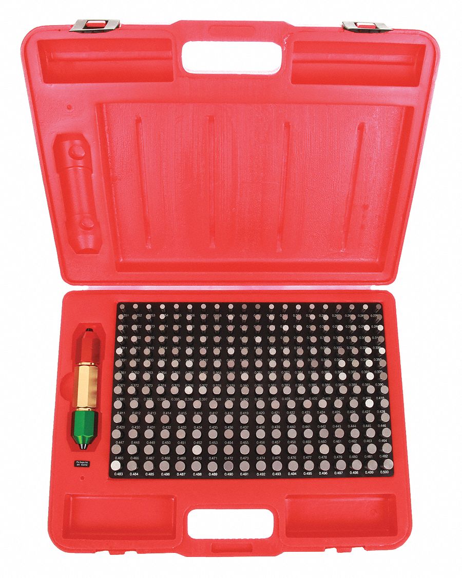 STARRETT, 0.2510 in to 0.5000 in Dia Range, 250 Gauges, Pin Gauge Set