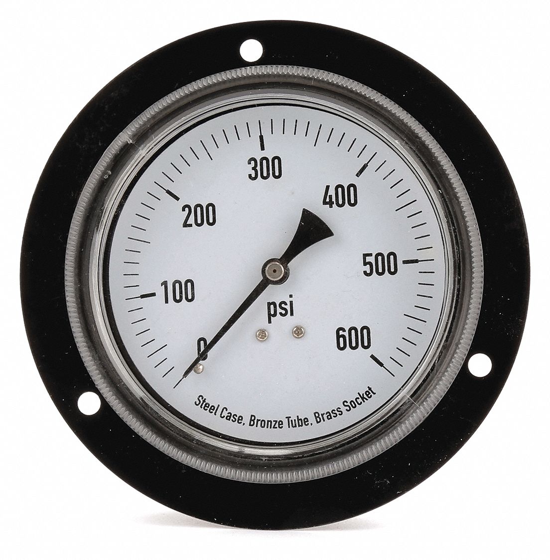 GRAINGER APPROVED Panel-Mount Pressure Gauge: Front Flange, 0 to 600 ...