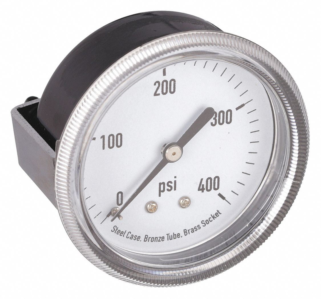 PRESSURE GAUGE,U CLAMP,2 1/2 IN,400