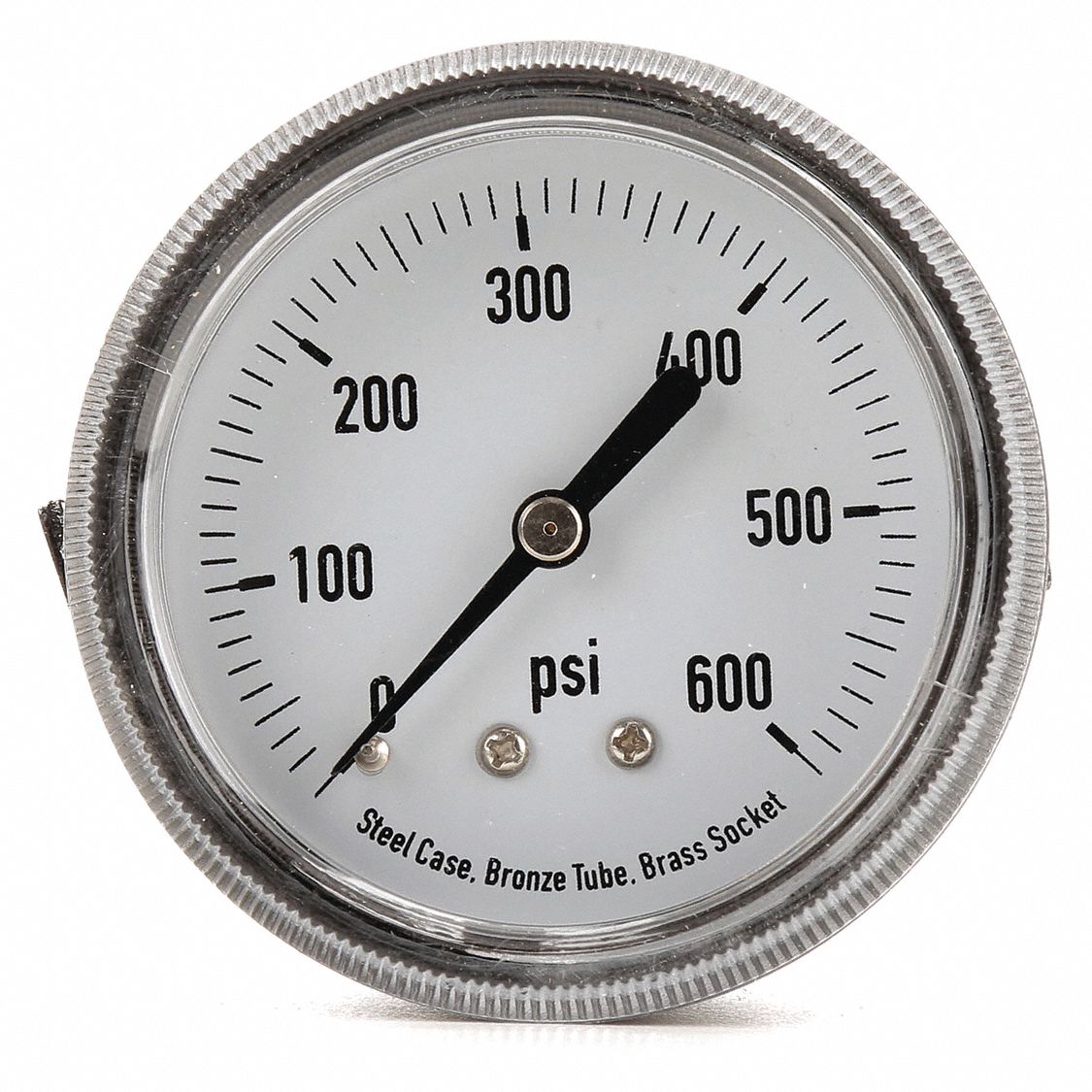 GRAINGER APPROVED Pressure Gauge, 0 to 600 psi Range, 1/4 in NPT, +/3