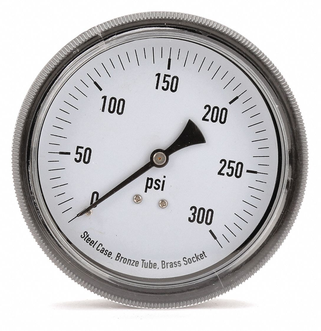 GRAINGER APPROVED PanelMount Pressure Gauge UClamp, 0 to 300 psi, 3