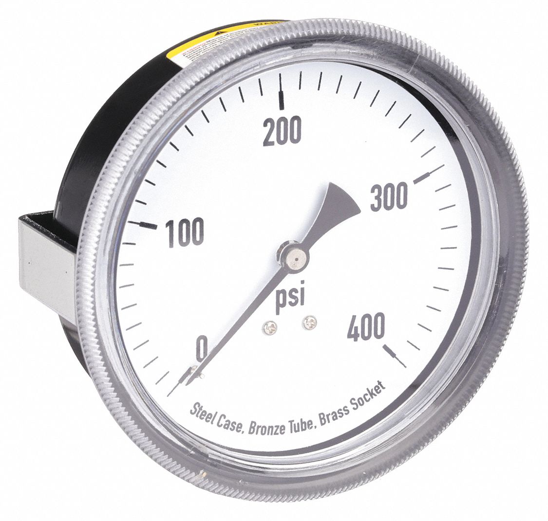 PRESSURE GAUGE,U CLAMP,3 1/2 IN,400